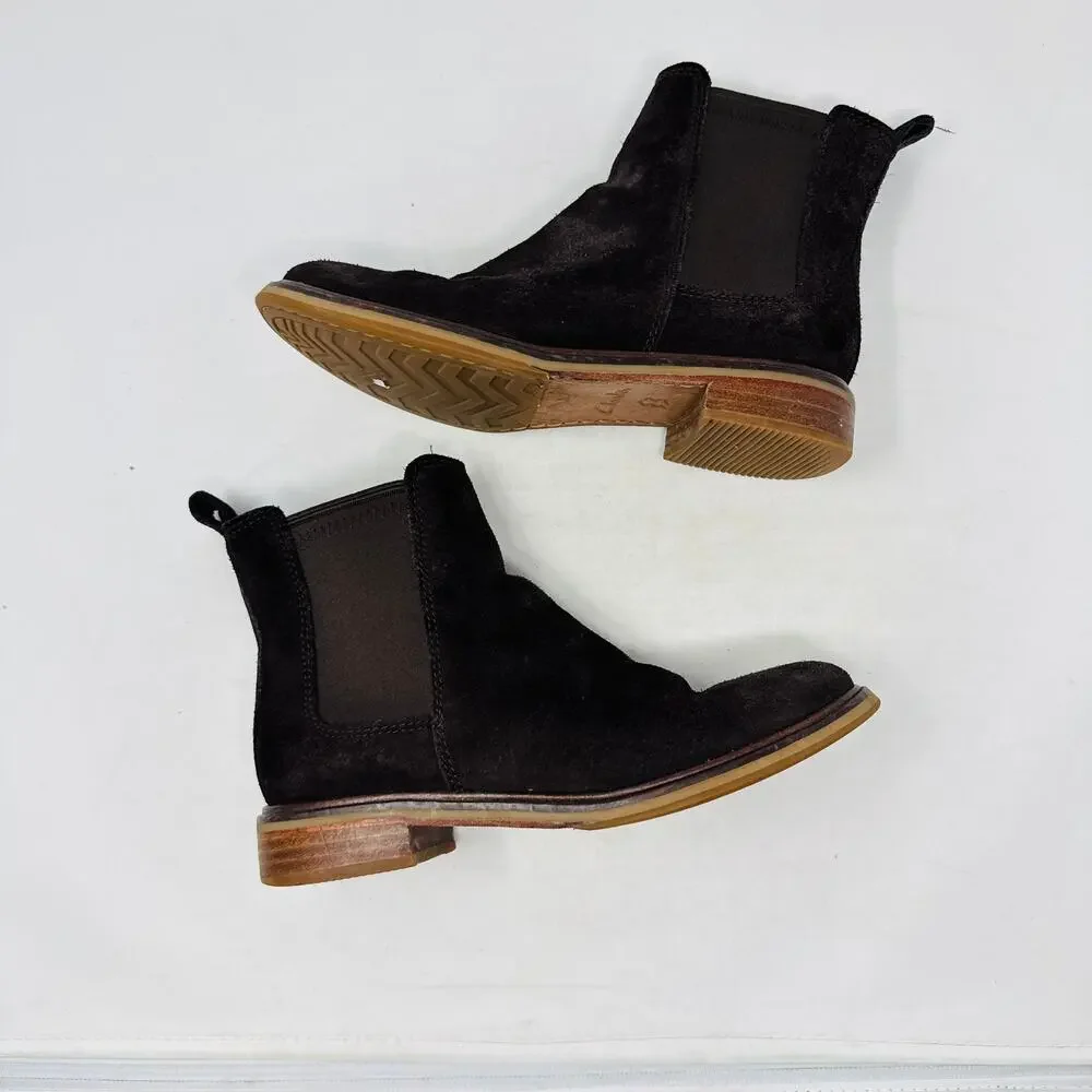 Clarks Clarkdale Arlo Chelsea Low Heel Ankle Boot Brown Suede Size‎ 5.5M